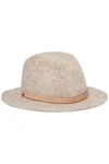 RAG & BONE RAG & BONE WOMAN ABBOTT LEATHER-TRIMMED WOOL-FELT FEDORA NEUTRAL,3074457345618215385