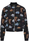 MARKUS LUPFER WOMAN CHARLOTTE FLORAL-PRINT SILK BOMBER JACKET BLACK,AU 10375442619258053