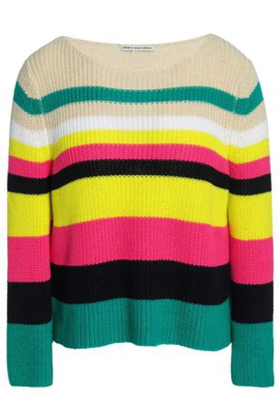 Autumn Cashmere Woman Striped Ribbed-knit Cotton Jumper Multicolor