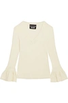 BOUTIQUE MOSCHINO FLUTED RIBBED WOOL SWEATER,3074457345619262715