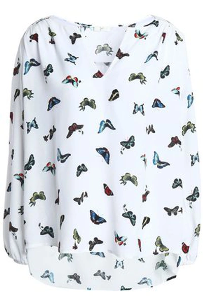 Joie Woman Odelette Printed Crepe Blouse White