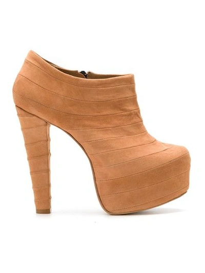 Andrea Bogosian Suede Ankle Boots In Bronze