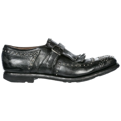 Church's Men's Classic Leather Formal Shoes Slip On Shangai In Black