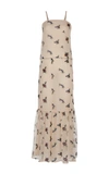 RAHUL MISHRA BOUQUET TIERED CHIFFON MAXI DRESS,RM/CL/76