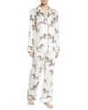 Olivia Von Halle Lila Zebedee Zebras Classic Pajama Set In White Pattern
