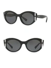 VALENTINO VA4039 SOLID BLACK 53MM ROUND SUNGLASSES,400099897530