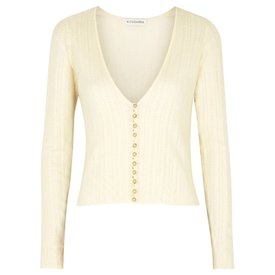 Altuzarra Button-front Fine Knit Wool-cashmere Cardigan In Ivory