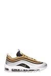 NIKE AIR MAX 97 SPECIAL EDITION METALLIC SILVER AND GOLD SNEAKERS,10770382