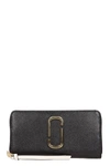 MARC JACOBS CONTINENTAL BLACK LEATHER WALLET,10770388