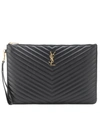 SAINT LAURENT CASSANDRE MATELASSÉ LEATHER CLUTCH,P00362274