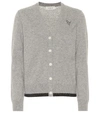 Coach Wool And Cashmere Cardigan In Grey Melange