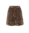 Dolce & Gabbana Leopard-print Silk-twill Shorts In Multicoloured