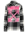 OFF-WHITE CHECKED COTTON-BLEND SHIRT,P00363413