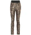 DOLCE & GABBANA LEOPARD SEQUINED LEGGINGS,P00353525