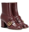GUCCI MARMONT LEATHER ANKLE BOOTS,P00365217