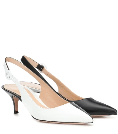 Gianvito Rossi Arleen 55 Two-tone Leather Slingback Pumps In Black