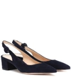 GIANVITO ROSSI AMEE SUEDE SLINGBACK PUMPS,P00365674
