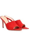 GIANVITO ROSSI POINTY 85 SUEDE SANDALS,P00365406