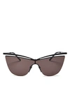 SAINT LAURENT WOMEN'S BROW BAR CAT EYE SHIELD SUNGLASSES, 99MM,SL 249001