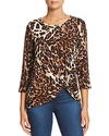 ALISON ANDREWS LEOPARD-PRINT TWIST-FRONT TOP,AMK11690BL