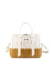 MIU MIU Leather & Rattan Satchel