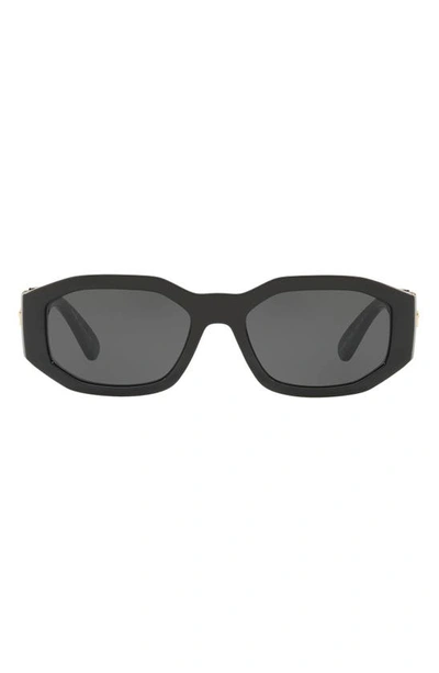 Versace Hexad Signature Sunglasses Black In Black Solid