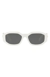 Versace Biggie 53mm Round Sunglasses In White Solid