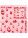 Alexander Mcqueen Silk Chiffon Skull Print Scarf In Pink