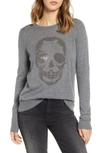 ZADIG & VOLTAIRE MISS BIS SKULL CASHMERE TEE,PWGMZ1102F