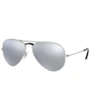Ray Ban Polarized Sunglasses, Rb3025 Aviator Mirror In Silver