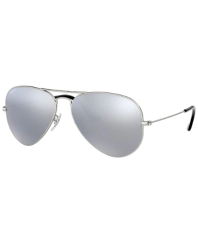Ray Ban Polarized Sunglasses, Rb3025 Aviator Mirror In Silver