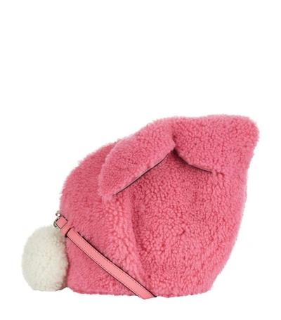 Loewe Mini Bunny Fuzzy Genuine Shearling Crossbody Bag - Pink