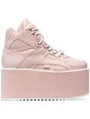 BUFFALO pink Classic High Nubuck Flatform sneakers