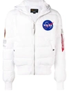 ALPHA INDUSTRIES ALPHA INDUSTRIES HOODED PADDED JACKET - WHITE
