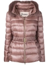 HERNO HERNO FUR TRIMMED PUFFER JACKET - PINK