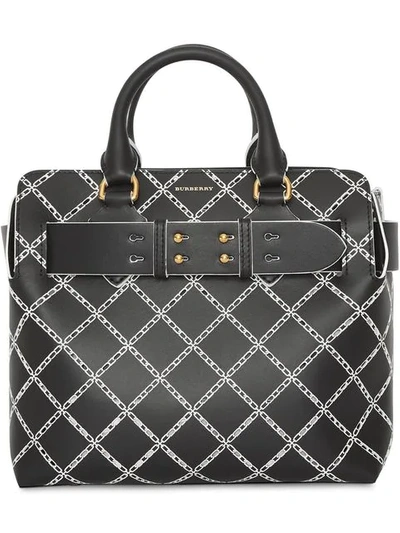 Burberry The Small Perforated Link Leather Belt Bag In Black