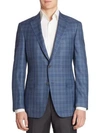 SAKS FIFTH AVENUE COLLECTION BY SAMUELSOHN Classic-Fit  Plaid Wool Sportcoat,0400099417032