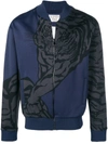 Valentino Tiger Print Bomber Jacket In Blue
