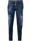 DSQUARED2 CROPPED DISTRESSED JEANS