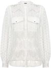 JUST CAVALLI SHEER EMBROIDERED BLOUSE