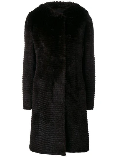Liska Valencia Hooded Coat - 棕色 In Schwarz