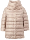 Herno Cropped Sleeves Padded Jacket - Neutrals In Neutrals