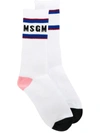 Msgm Logo Socks - White In White