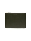 Comme Des Garçons Army Green Brick Leather Wallet In Green