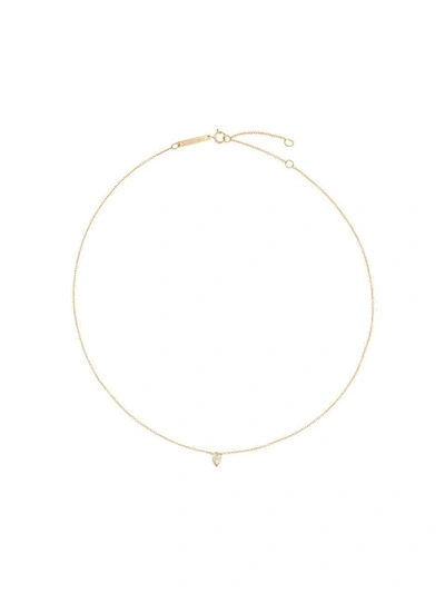 Zoë Chicco 14kt Yellow Gold Single Horizontal Diamond Teardrop Chain Necklace