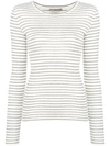 VINCE STRIPED JERSEY TOP