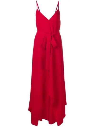 Valentino Belted Maxi Dress In Red