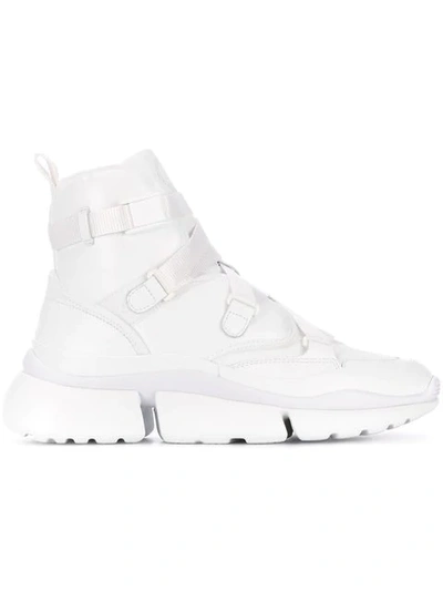 Chloé Sonnie Leather High-top Sneakers In White