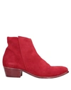 HUNDRED 100 HUNDRED 100 WOMAN ANKLE BOOTS RED SIZE 6 SOFT LEATHER,11546714MX 5