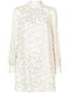 MILLY MILLY EMBELLISHED LONG-SLEEVE DRESS - WHITE